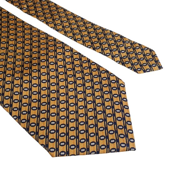 Alfred Granai Italy Designer Geometric Pattern Silk Tie Italian - Picture 2 of 5